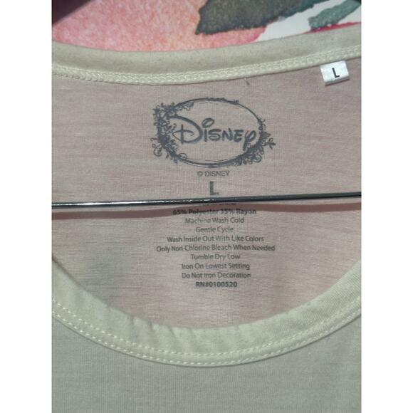 Disney Womens Tops Size L cream Tank Mickey Mouse Graphic Sleeveless Round Neck - Picture 3 of 3